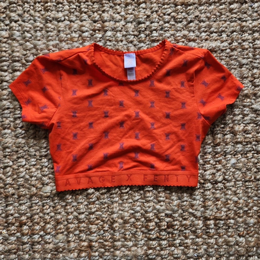 Savage X Fenty Orange Crop Top Small